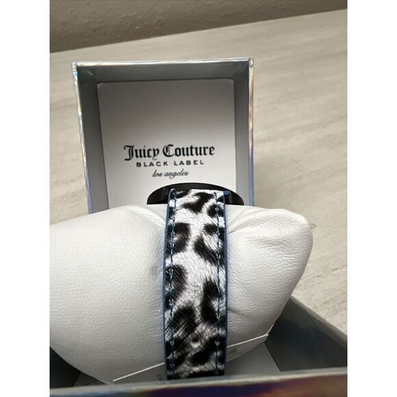 Juicy Couture Black Label NIB Black Blue w/Cheetah Wristwatch Watch - Picture 4 of 11